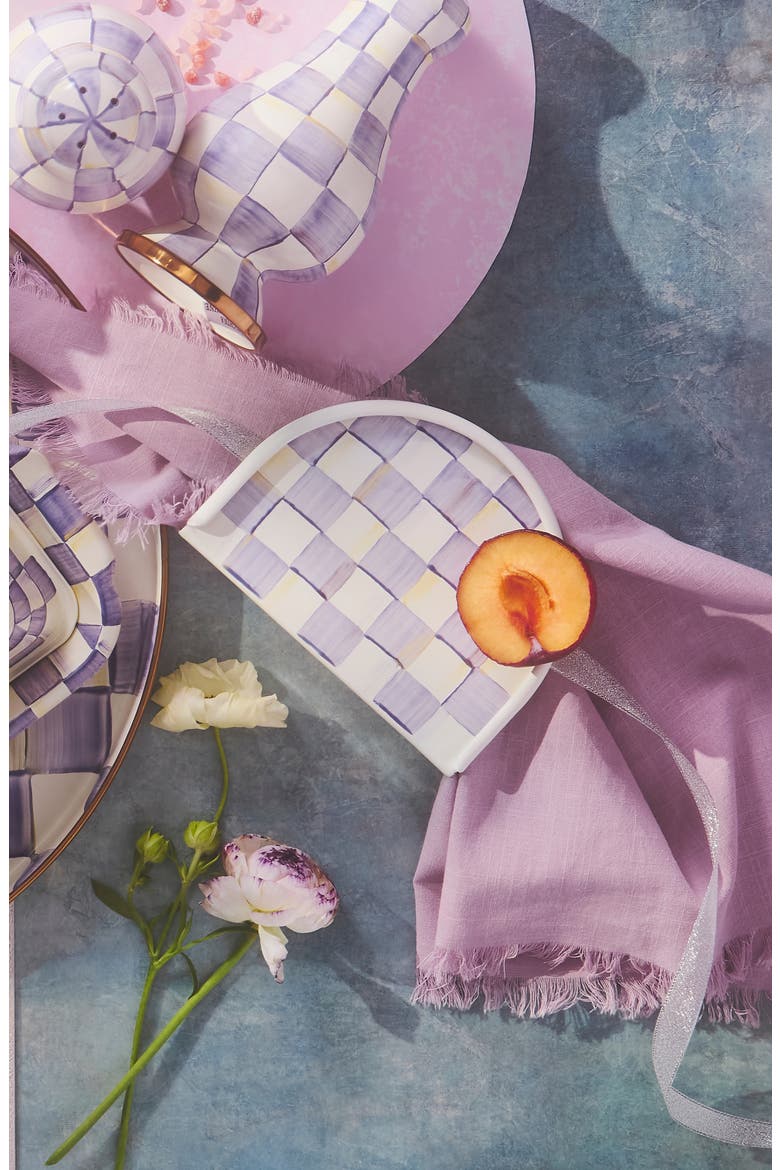 Violet Check Enameled Steel Napkin Holder, Alternate, color, VIOLET