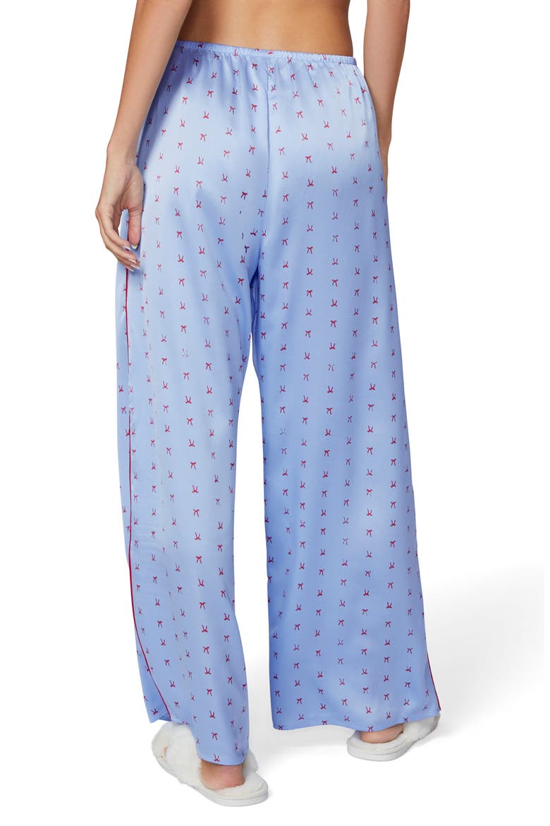 Bow Satin Pajama Pants, Alternate, color, WINDSURFER RIBN