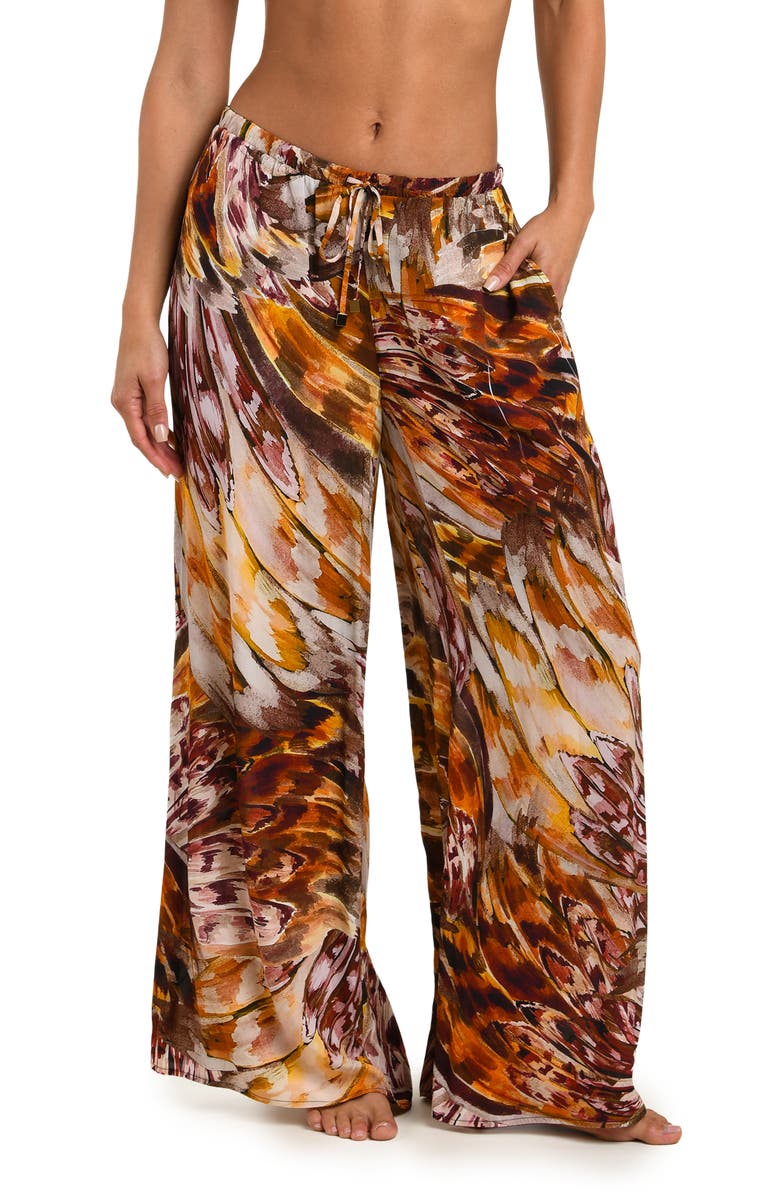 L
AGENCE Sharon Watercolor Cover-Up Pants, Main, color, 