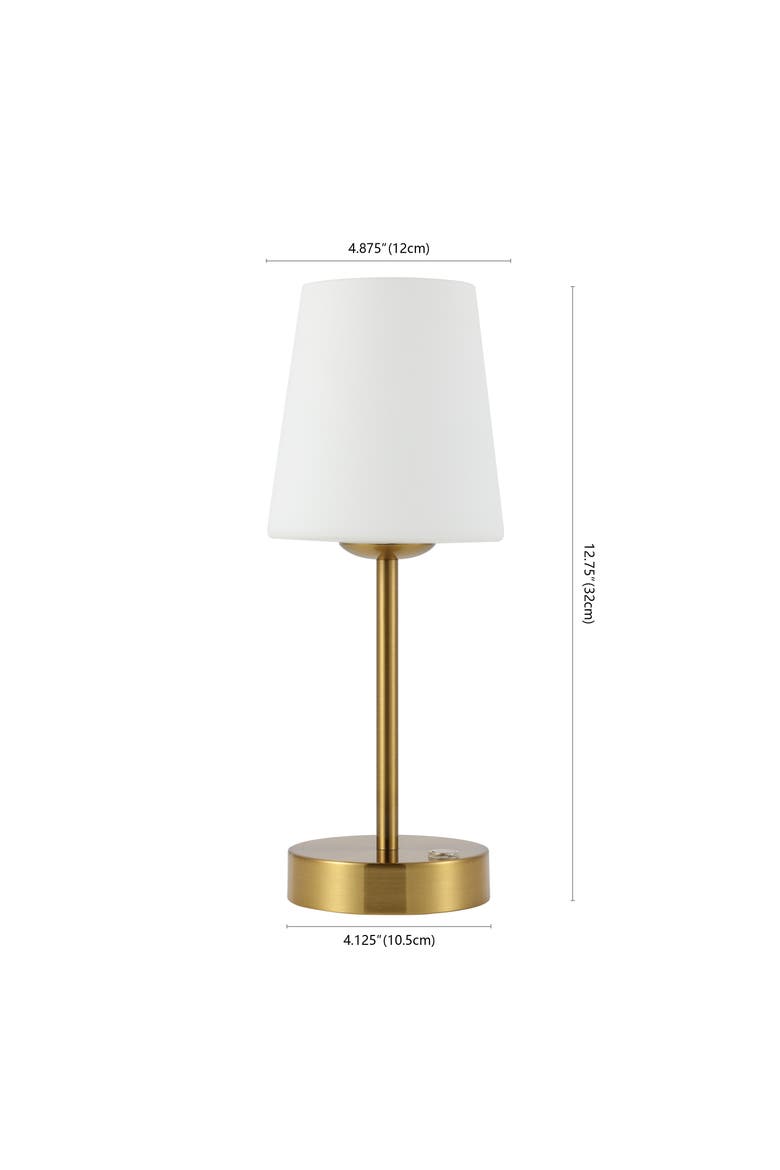 Carson Modern Minimalist Iron Rechargeable Integrated Portable LED Table Lamp, Alternate, color, Brass Gold