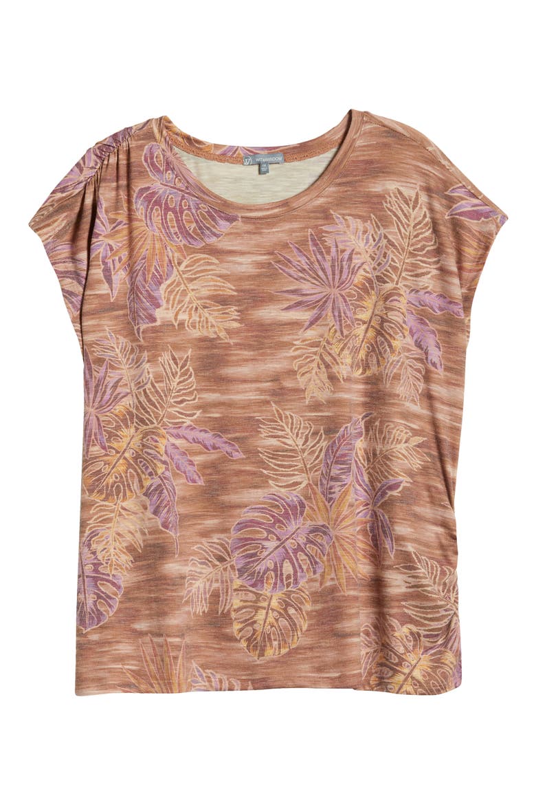 Print Cap Sleeve T-Shirt (Nordstrom Exclusive), Alternate, color, SIENNA CLAY MULTI