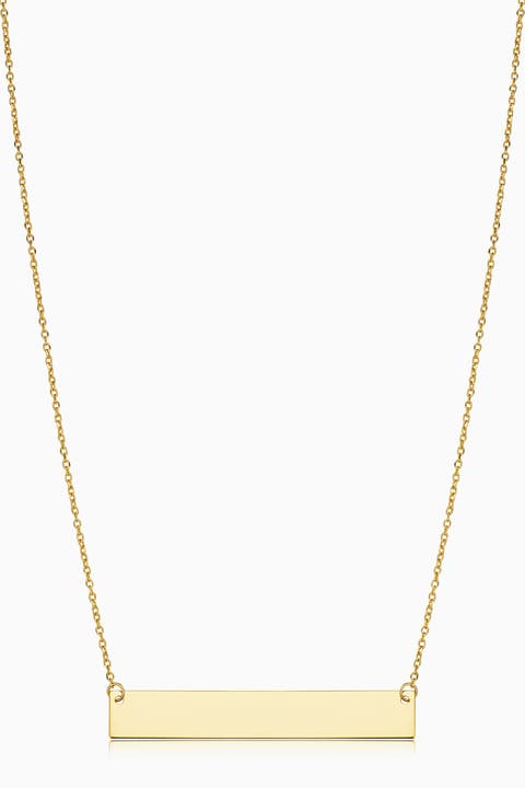 10K Gold Brooklyn Bar Necklace