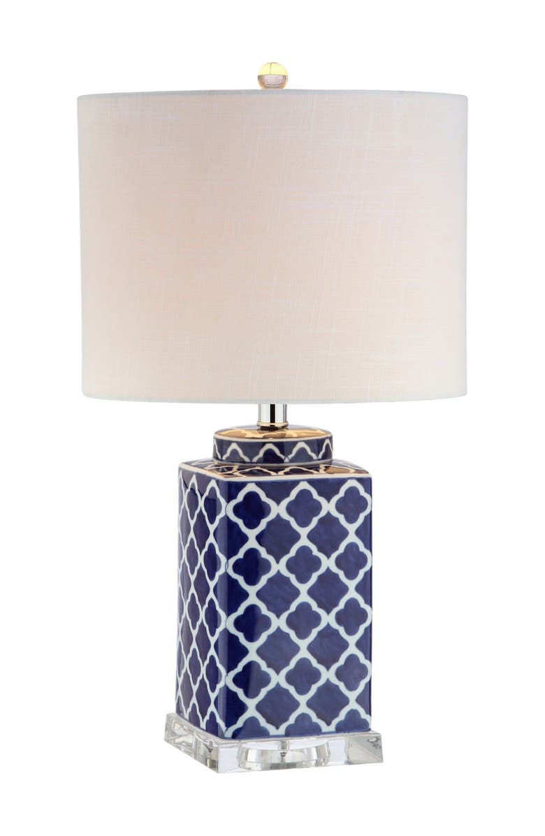 JONATHAN Y Clarke 23" Chinoiserie LED Table Lamp, Blue/White, Main, color, Blue/White