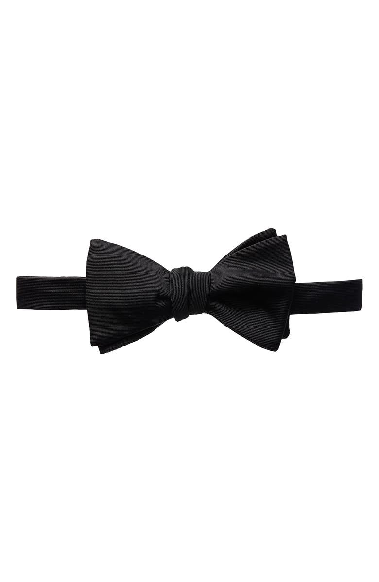Eton Silk Grosgrain Bow Tie, Main, color, Black