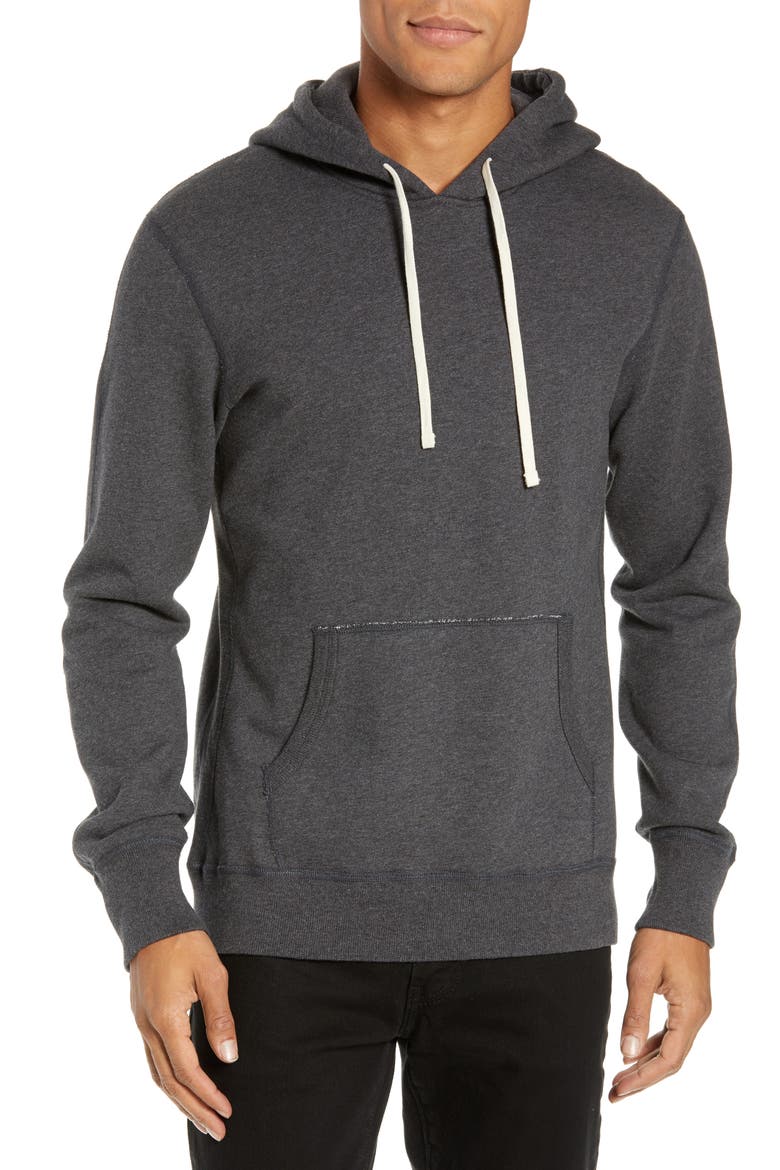 Midweight Terry Pullover Hoodie, Main, color, HEATHER CHARCOAL