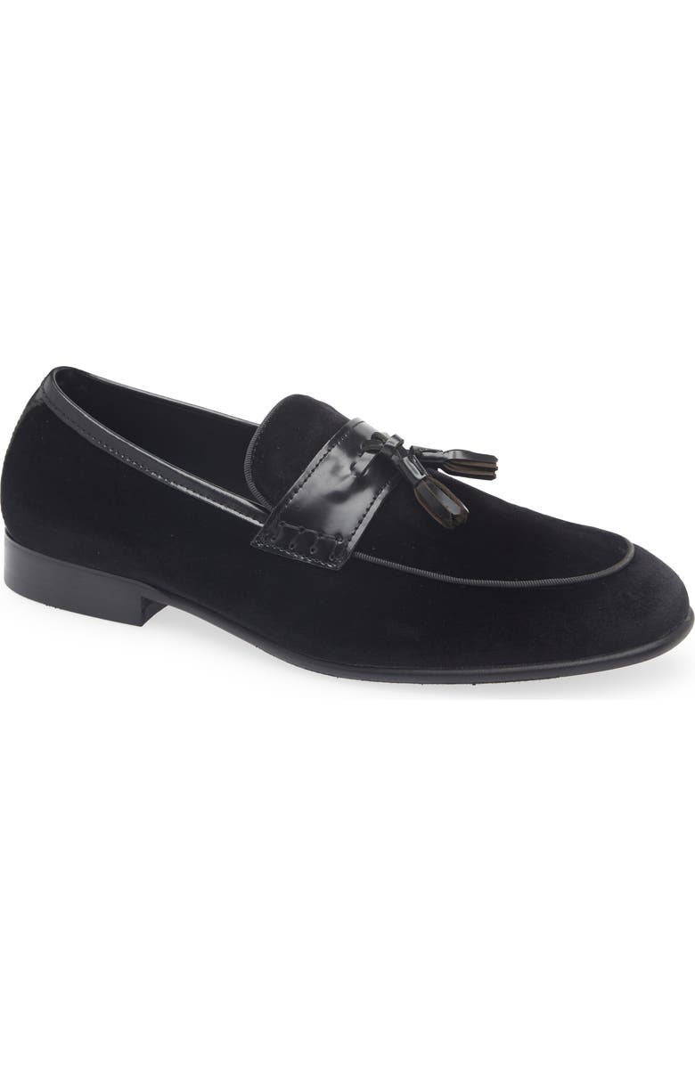 Steve Madden Salinas Tassel Loafer, Main, color, Black Velvet