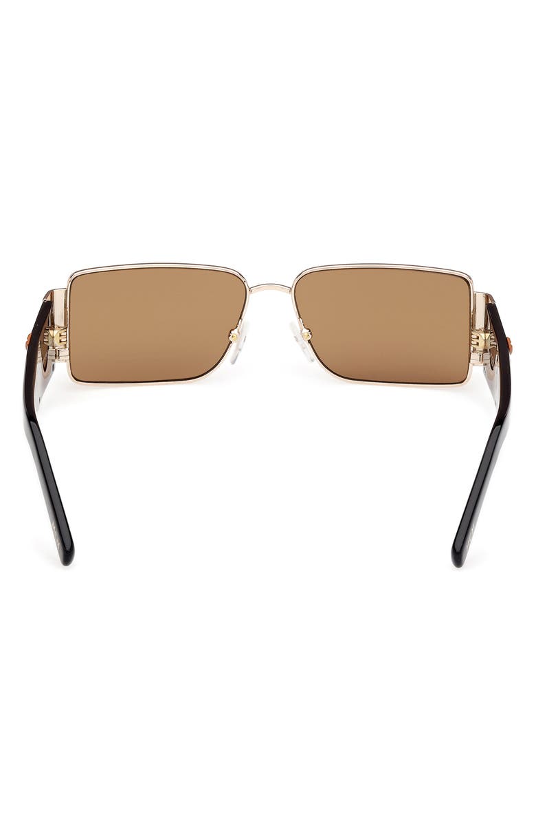 MCM 55mm Rectangular Sunglasses, Alternate, color, Gold / Roviex / Black