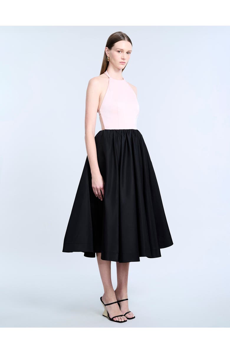 BCBGMAXAZRIA Halter Tea Length Dress, Alternate, color, 