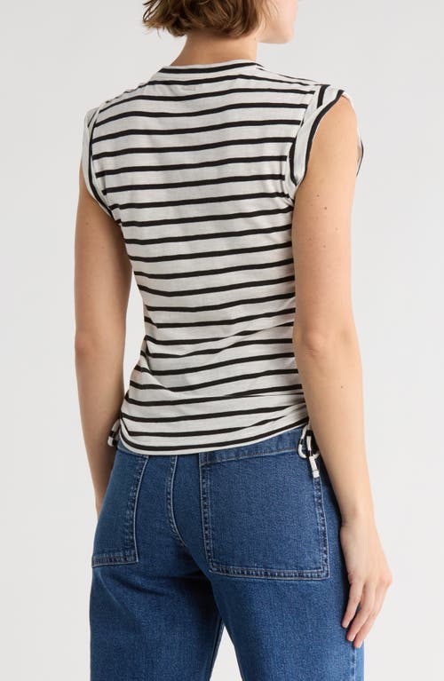 Dkny Jeans Ruched Knit Top In White