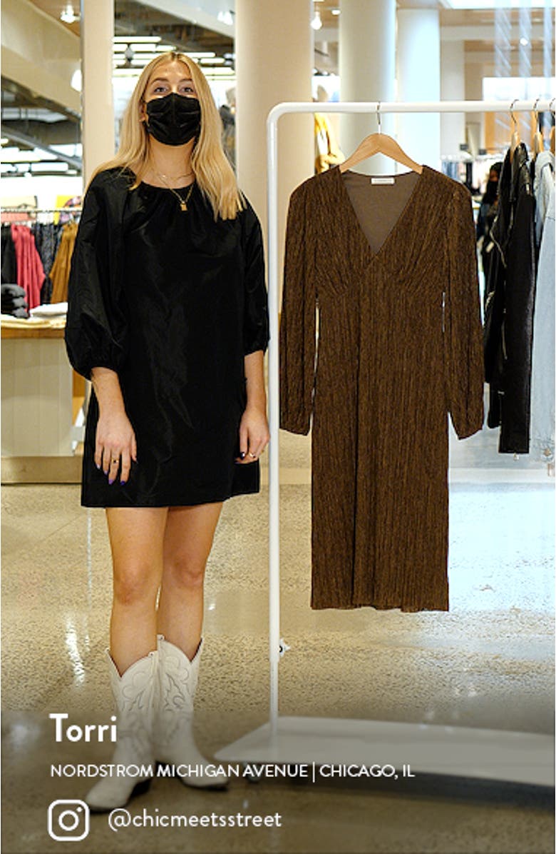 Plissé Empire Waist Midi Dress, sales video thumbnail