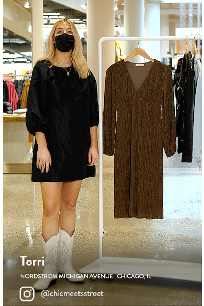 Plissé Empire Waist Midi Dress video