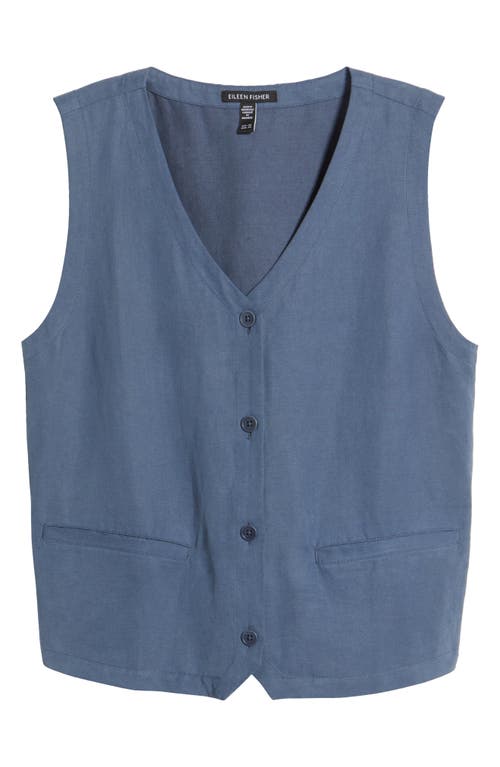 Eileen Fisher Organic Cotton & Silk Vest In Eclipse