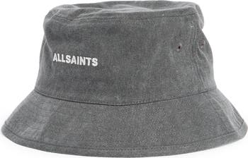 All Saints Olive Bucket Hat with Logo Patch ALL SAINTS Travelling Rib Cuff Beanie Hat Logo Patch Mens  main image 4