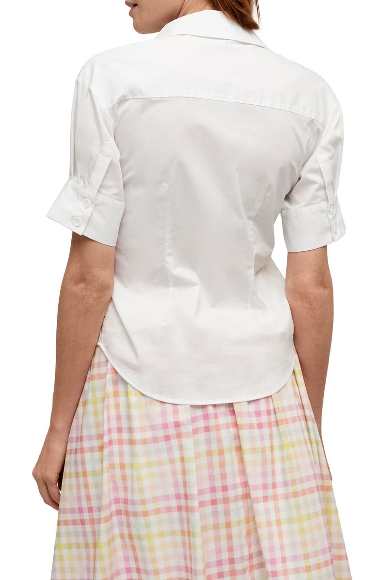 Isaac Mizrahi New York Puff Sleeve Cotton Shirt, Alternate, color, 