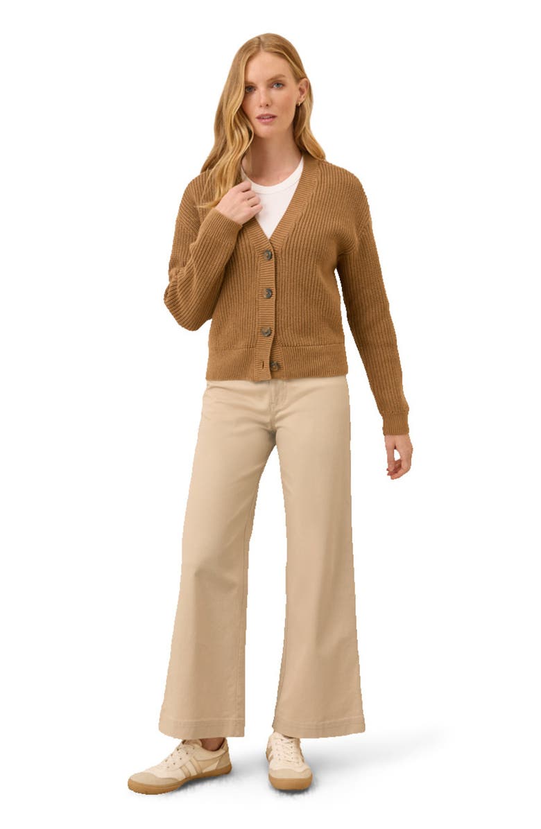 Pact Luxe Knit Cropped Cardigan, Main, color, Brown Sugar Heather