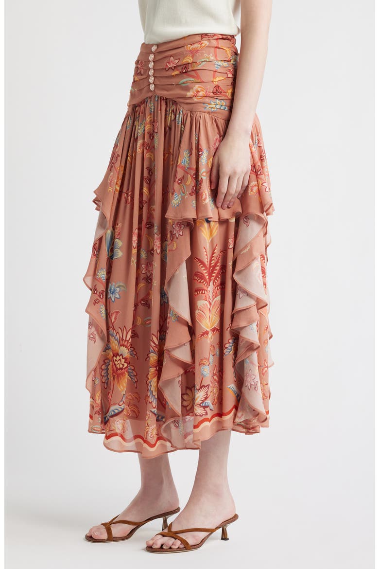 Boho Enhance Ruffled Maxi Skirt, Alternate, color, BOHO ENCHANCE MOCHA