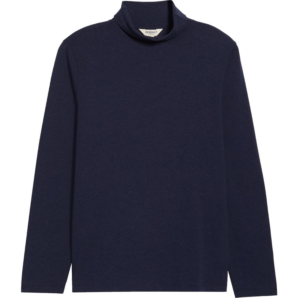 Seasalt Cornwall Landing Turtleneck Stretch Organic Cotton Top In Animal Print