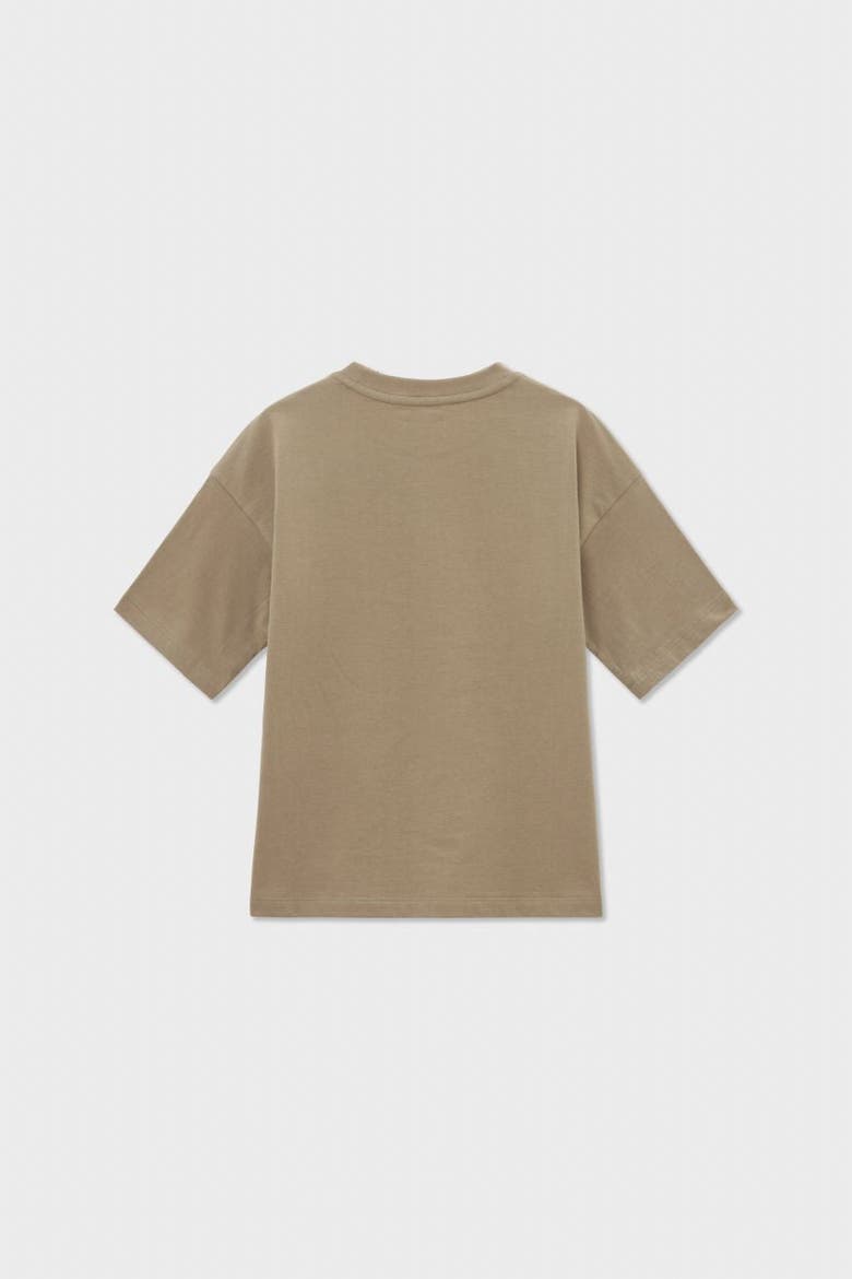 Relaxed Cotton T-Shirt With Print, Alternate, color, Light Brown