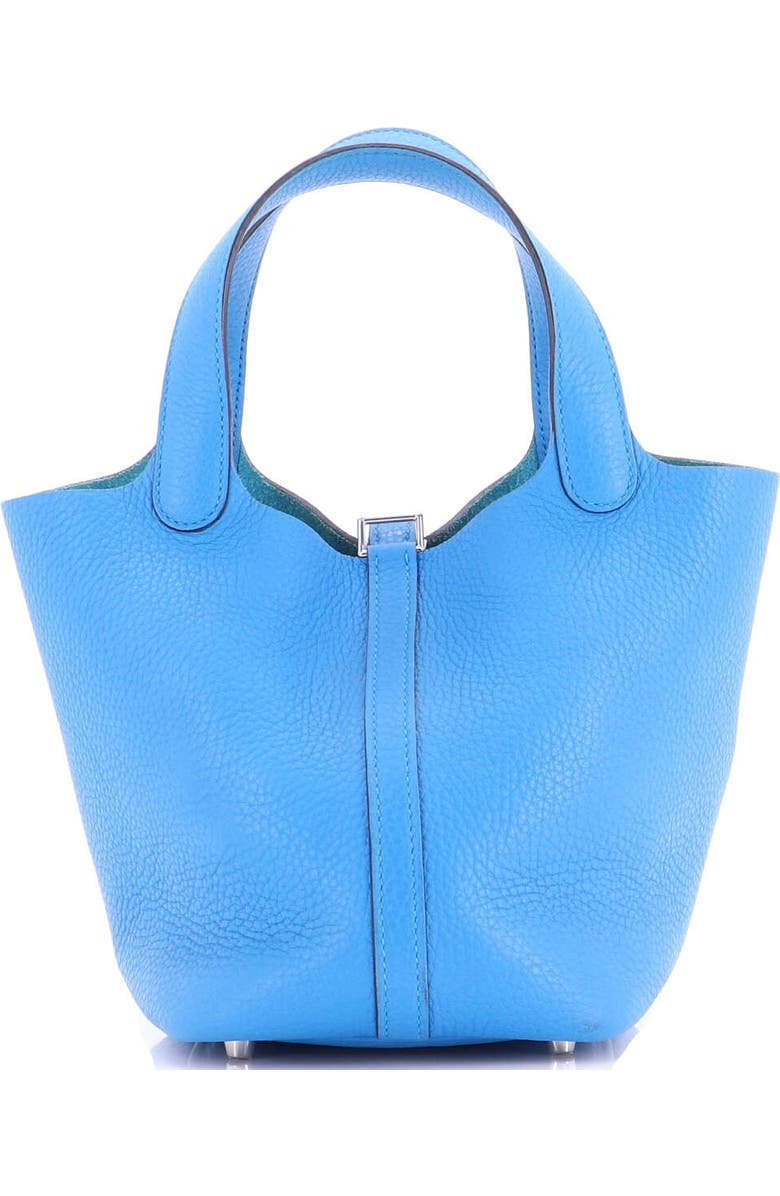 Pre-Owned Hermes Picotin Lock Bag Clemence PM, Alternate, color, Bleu Zanzibar