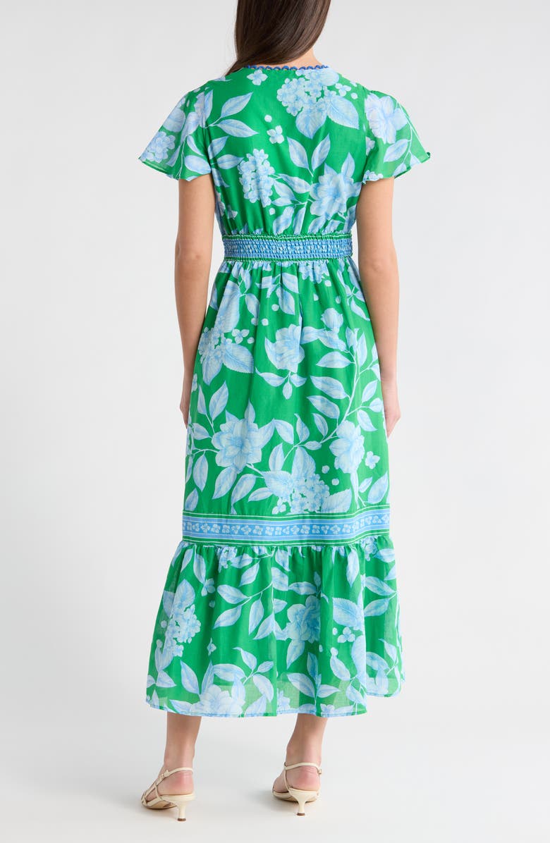 SUGARLIPS Verben Floral Print Surplice Neck Dress, Alternate, color, Kelly-Blues