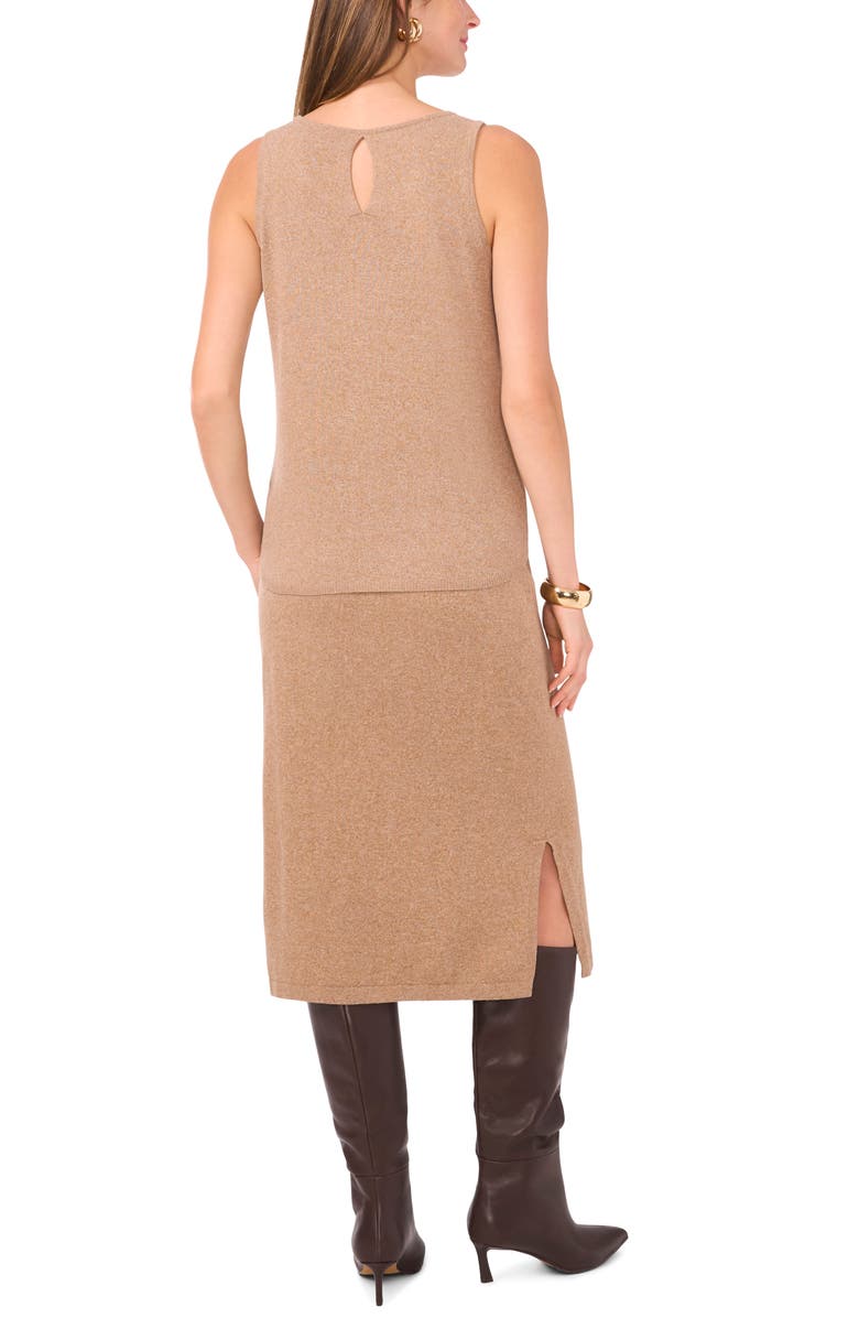 Vince Camuto Back Cutout Sweater Tank, Alternate, color, Dark Latte Heather