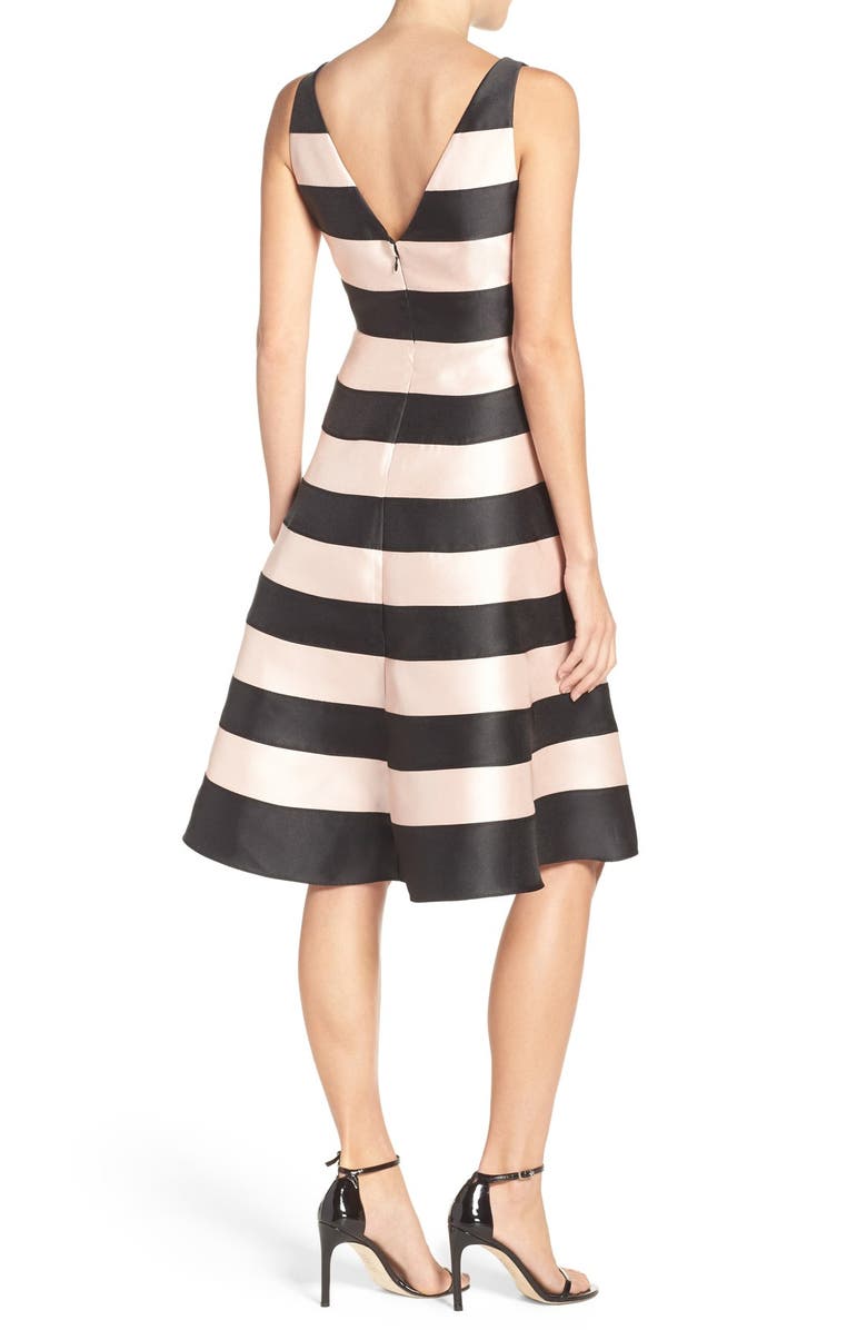 Adrianna Papell Stripe Mikado Midi Dress, Alternate, color,