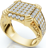 Bliss Diamond 2Ct Men's Diamond Ring in 14k Gold Lab Grown