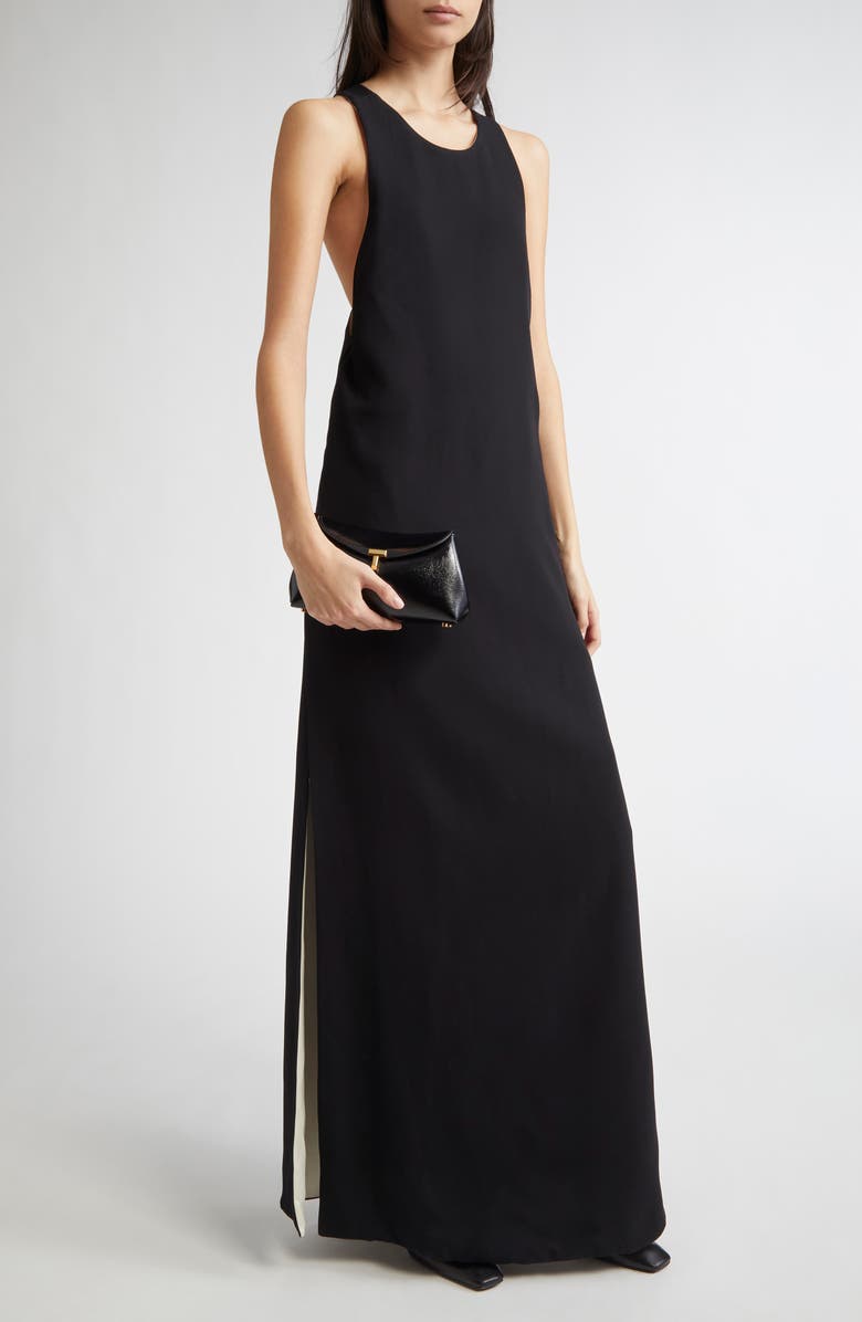 TOTEME Racerback Evening Dress, Main, color, Black
