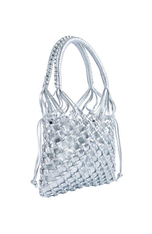 Adriana Castro La Red Mini Mesh Bag In Leather In Silver
