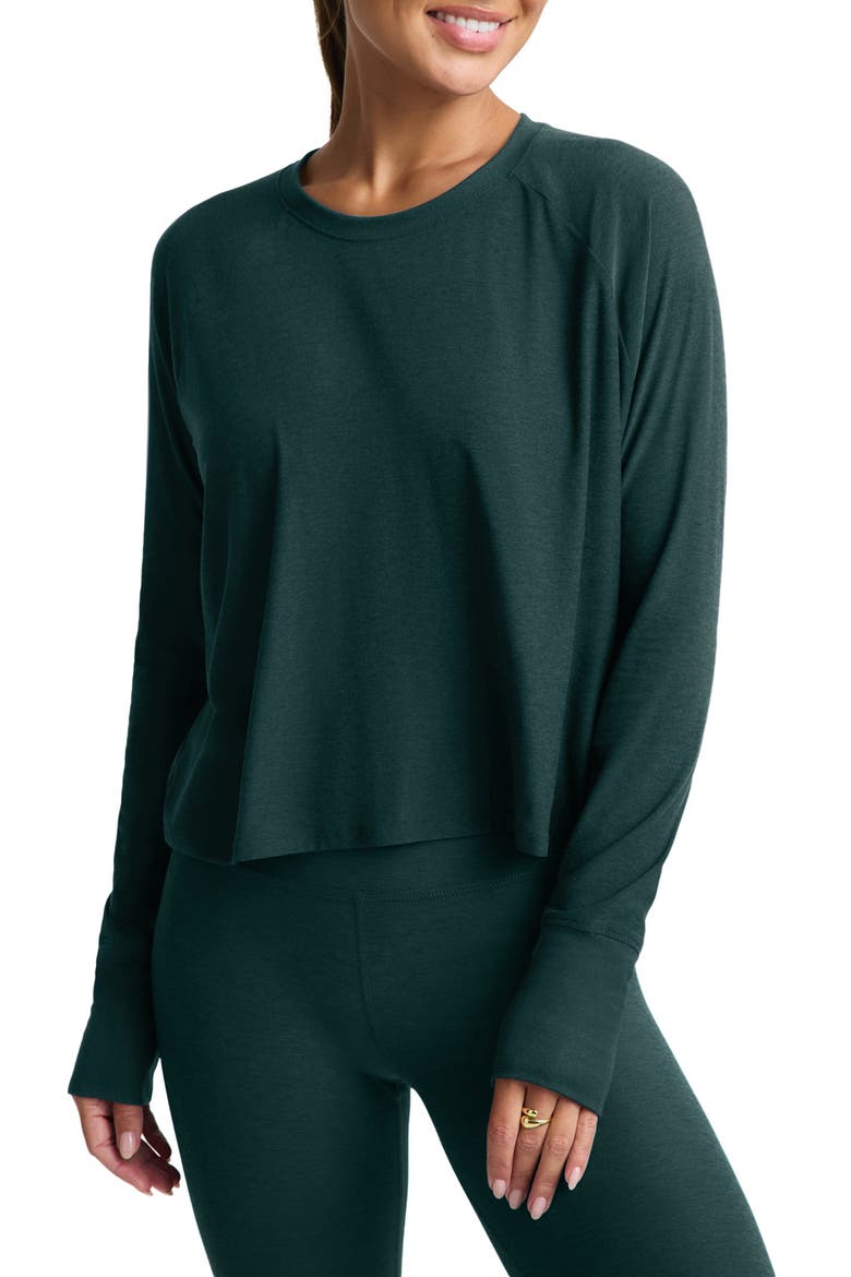 Featherweight Long Sleeve T-Shirt, Main, color, DARK IVY HEATHER