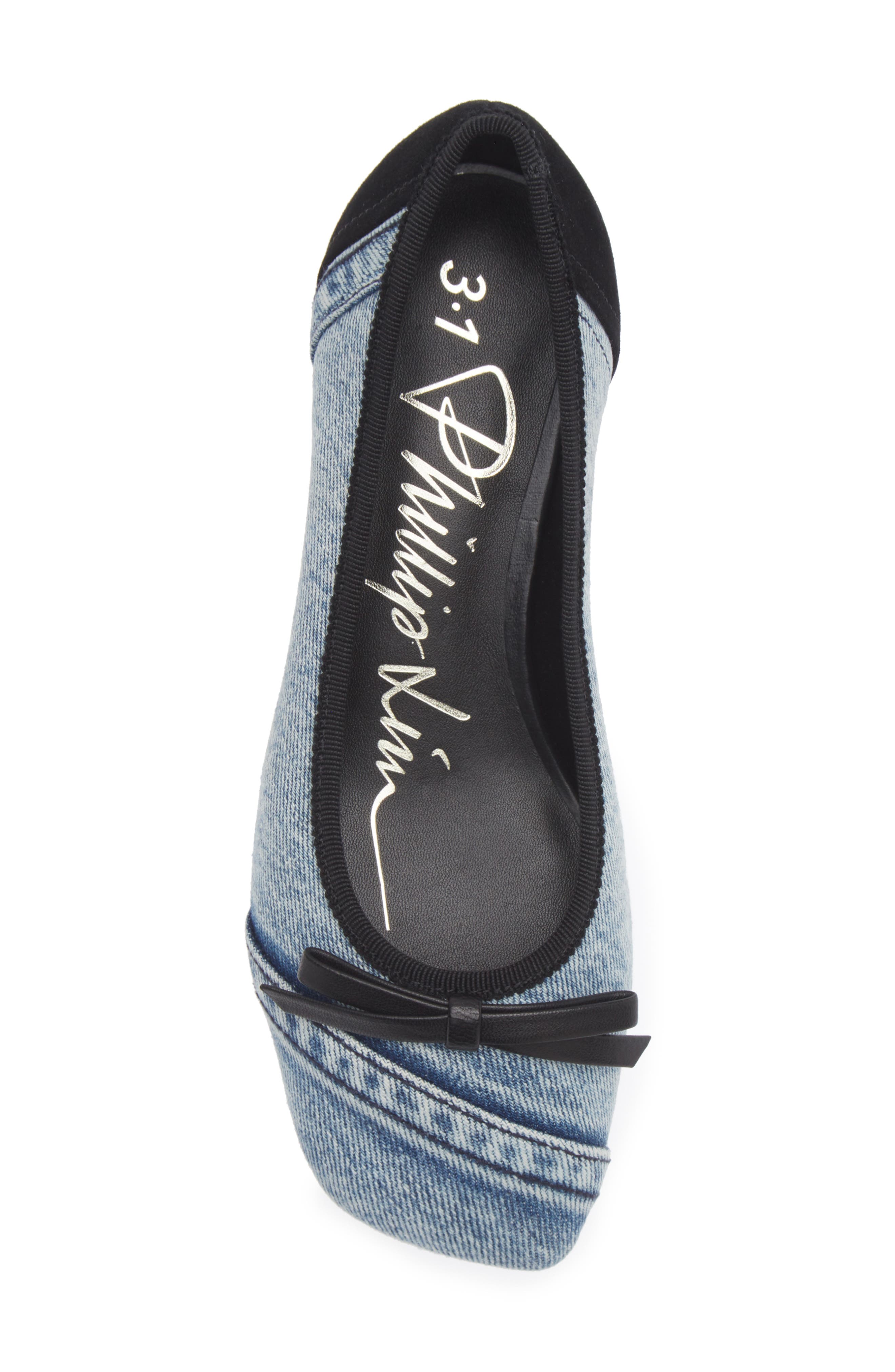 Block Heel Ballerina Pump, Alternate, color, BLACK/ BLUE