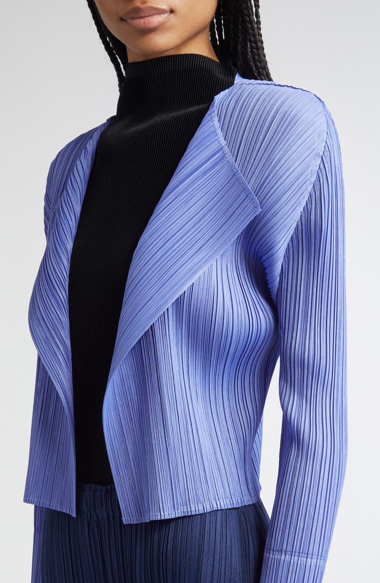 Pleats Please Issey Miyake Monthly Colors March Pleated Open Front Cardigan, Alternate, color,