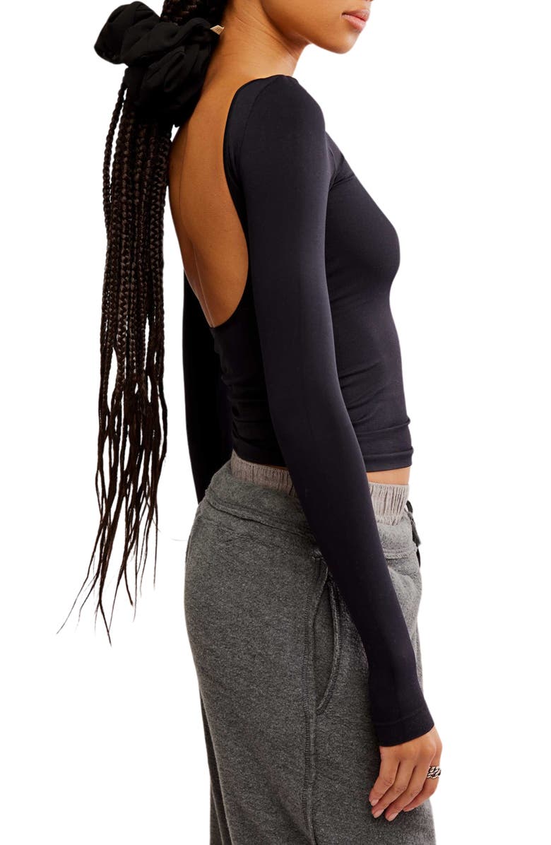 Free People Low Back Seamless Long Sleeve Top, Alternate, color, 