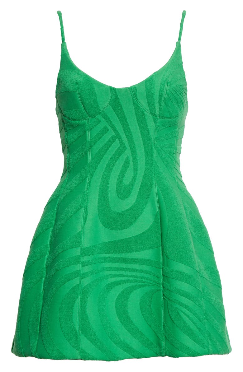 Brandon Maxwell Bubble Bustier Minidress, Alternate, color, Leaf Green