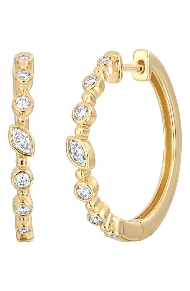 Bony Levy Monaco Diamond Hoop Earrings, Main, color, 18K Yellow Gold