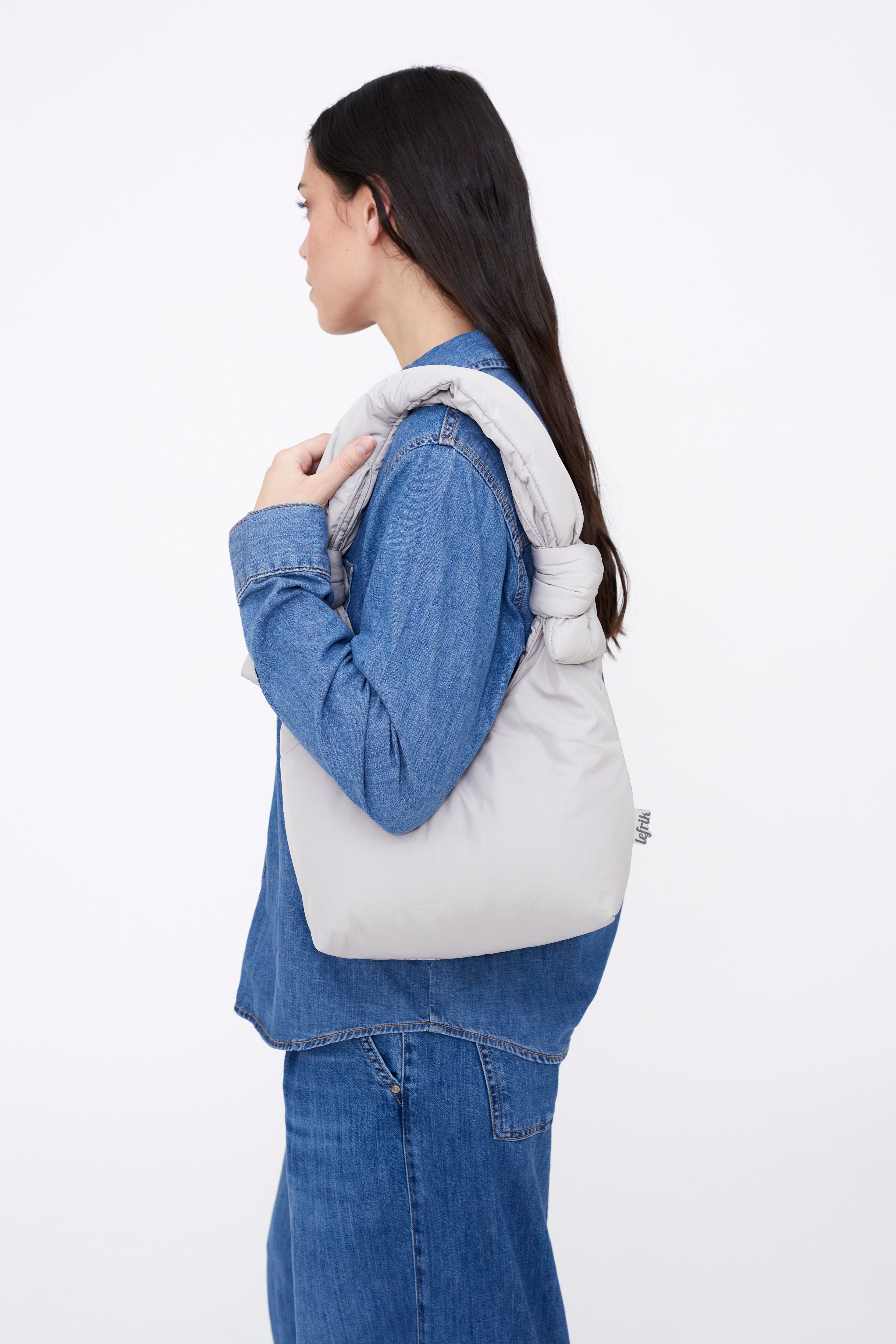 LEFRIK Biwa Puffy Mini Bag, Alternate, color, Fossil