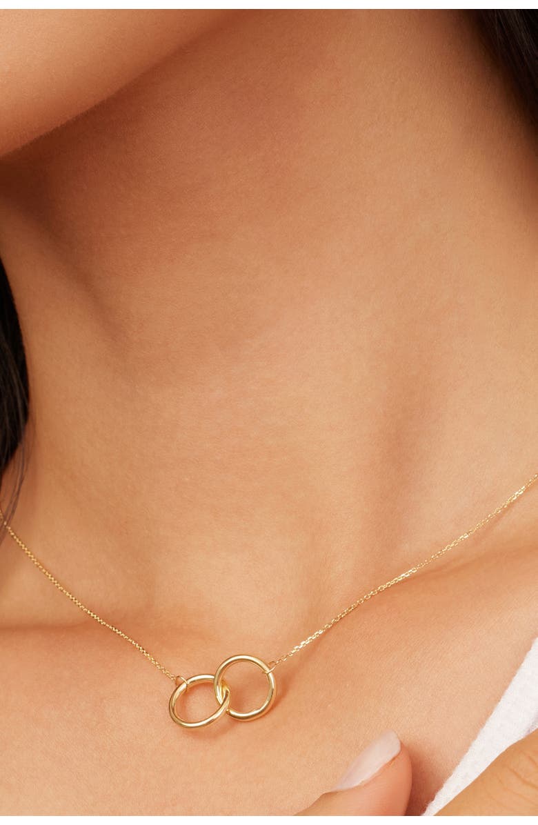 Oradina 14K Gold Forever Linked Necklace, Alternate, color, Yellow Gold