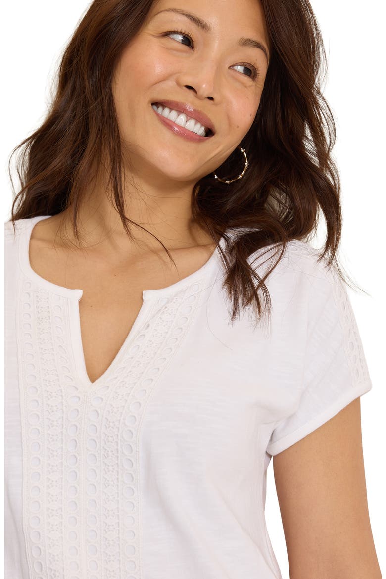Sunset Harbor Eyelet Trim Dress, Alternate, color, WHITE