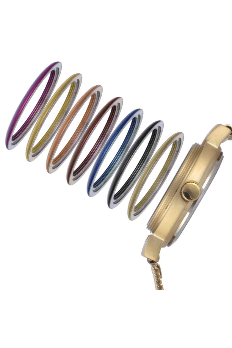 Seven Interchangeable Bezel Watch Gift Set- 25MM, Alternate, color, Gold