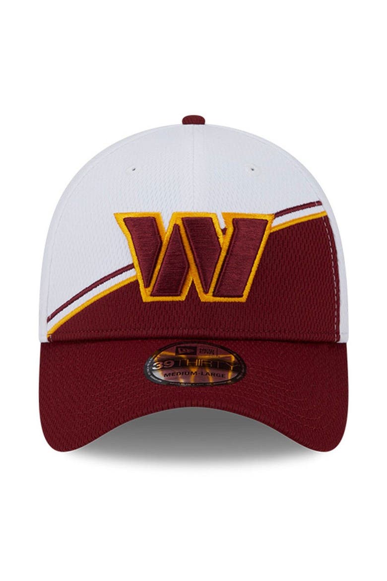 Men's New Era  White/Burgundy Washington Commanders 2023 Sideline 39THIRTY Flex Hat, Alternate, color, White