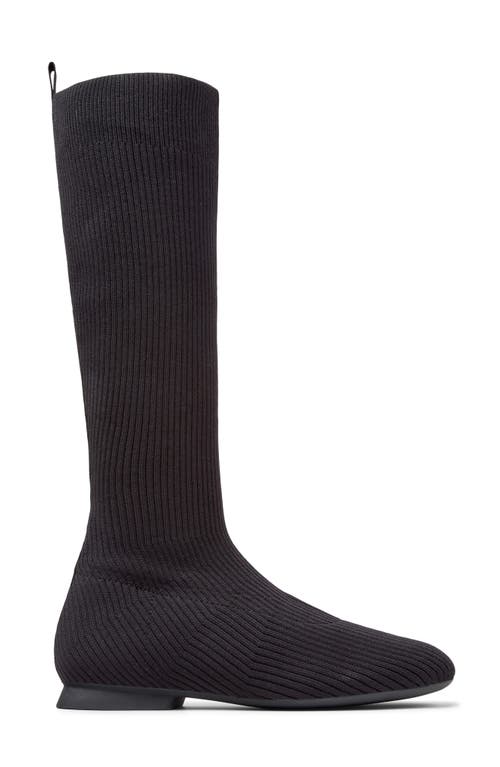 Camper Ribbed-knit Boots In Black