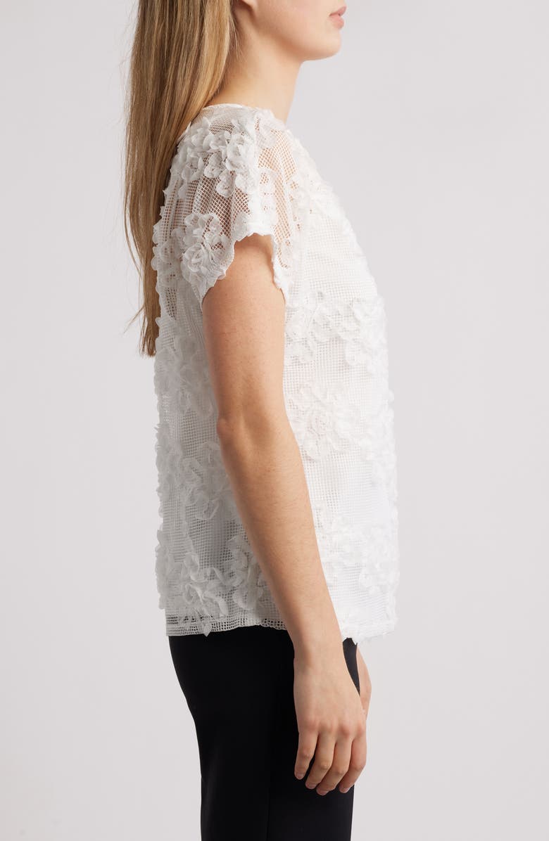 Anne Klein Floral Soutache Mesh Top, Alternate, color,