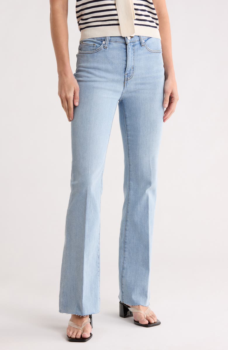 FRAME Le Easy Flare Leg Jeans, Main, color, Temper Raw Fray