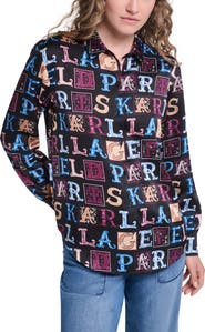 KARL LAGERFELD PARIS Eiffel Tower Button-Up Top