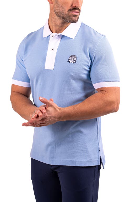 Maceoo Mozartspecktip Stretch Nylon Polo In Blue