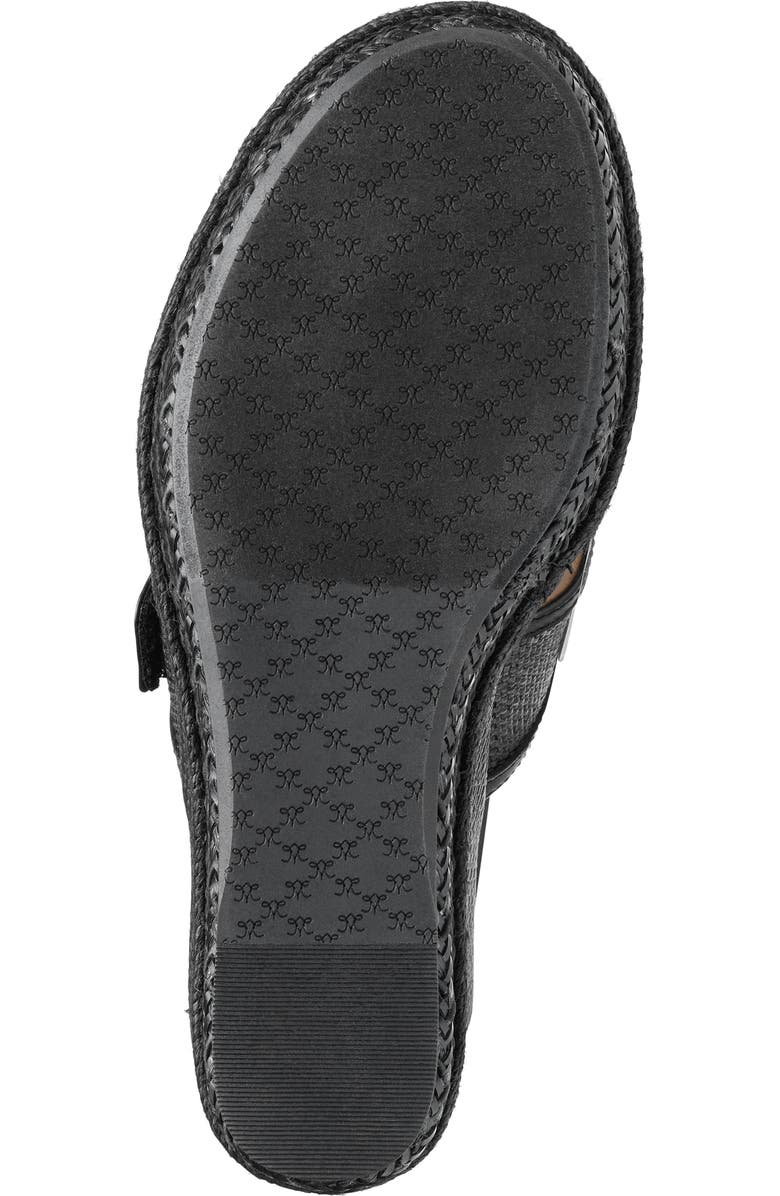Johnston & Murphy Addison Buckle Platform Wedge Slide Sandal, Alternate, color, Black Raffia/Nappa Leather