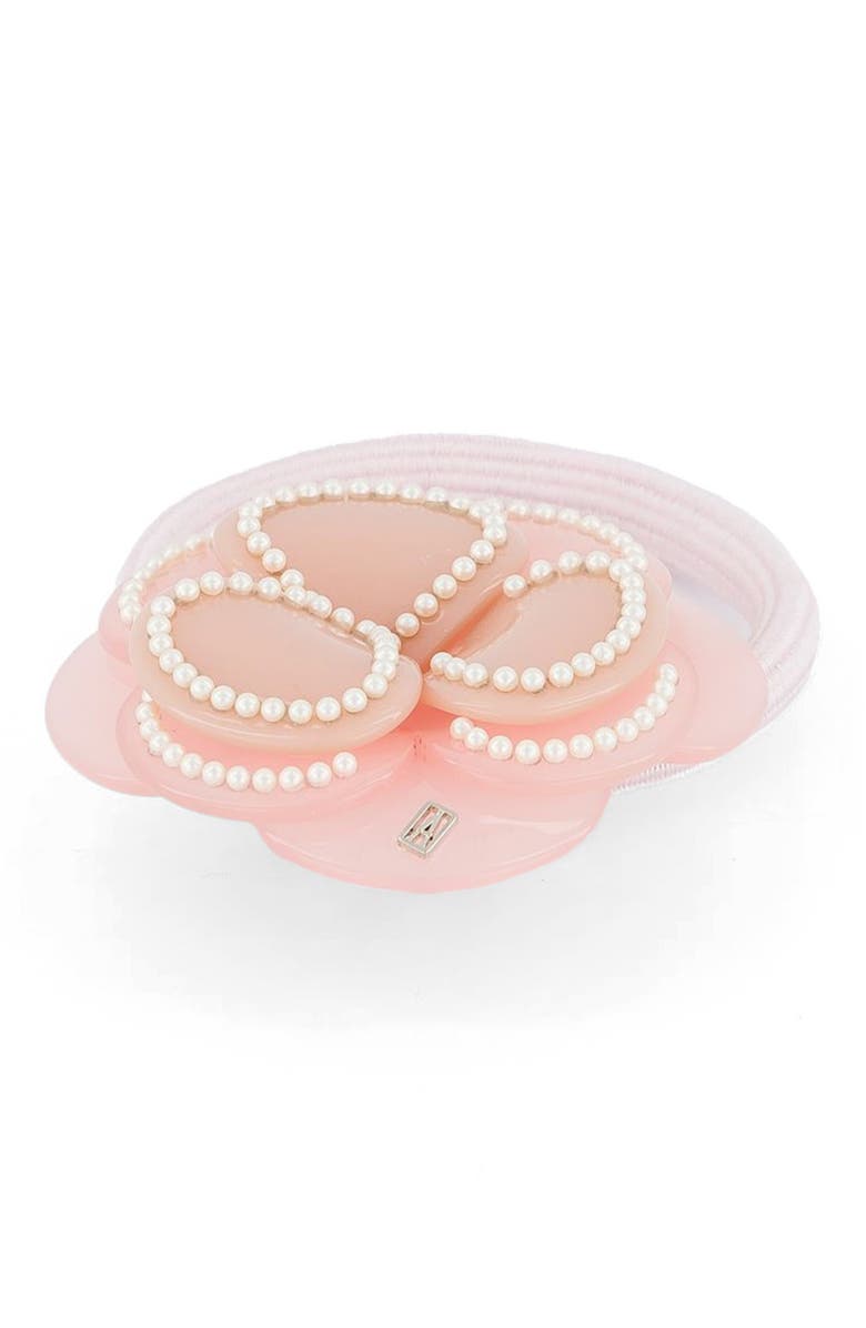 Alexandre de Paris Camelia Acetate Hair Tie, Alternate, color, Pink