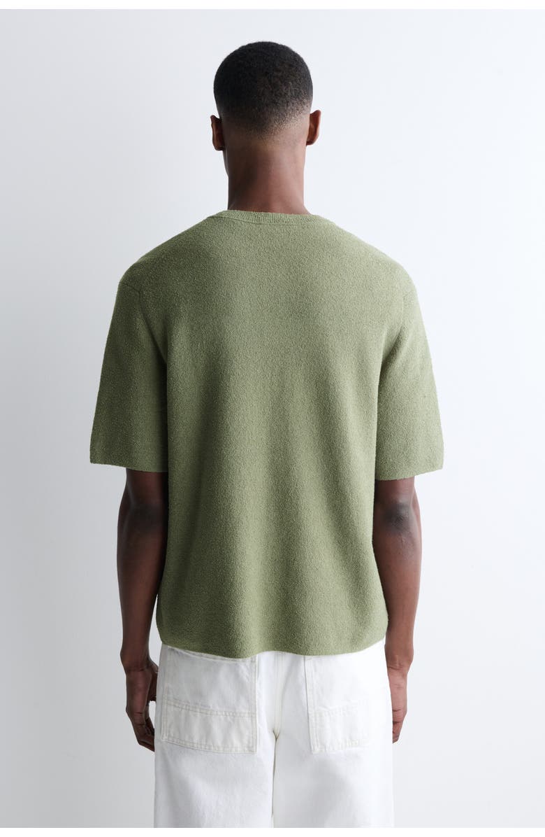 COS Bouclé-knit Henley T-shirt, Alternate, color, Green