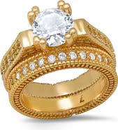 STEELTIME Set of 2 Assorted Simulated Diamond Rings