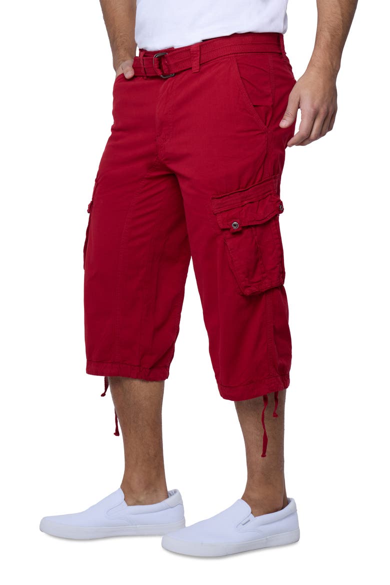 Belted Cargo Shorts, Alternate, color, JESTER RED